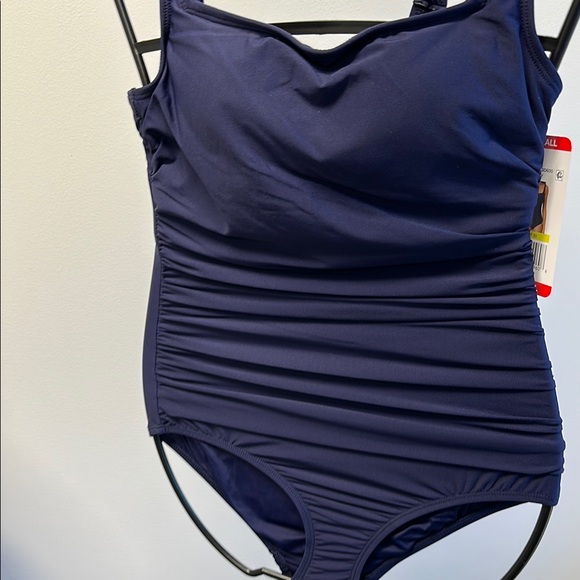 Anne Cole Other - Anne Cole Navy Blue One Piece Swimsuit with Ruched Detailing